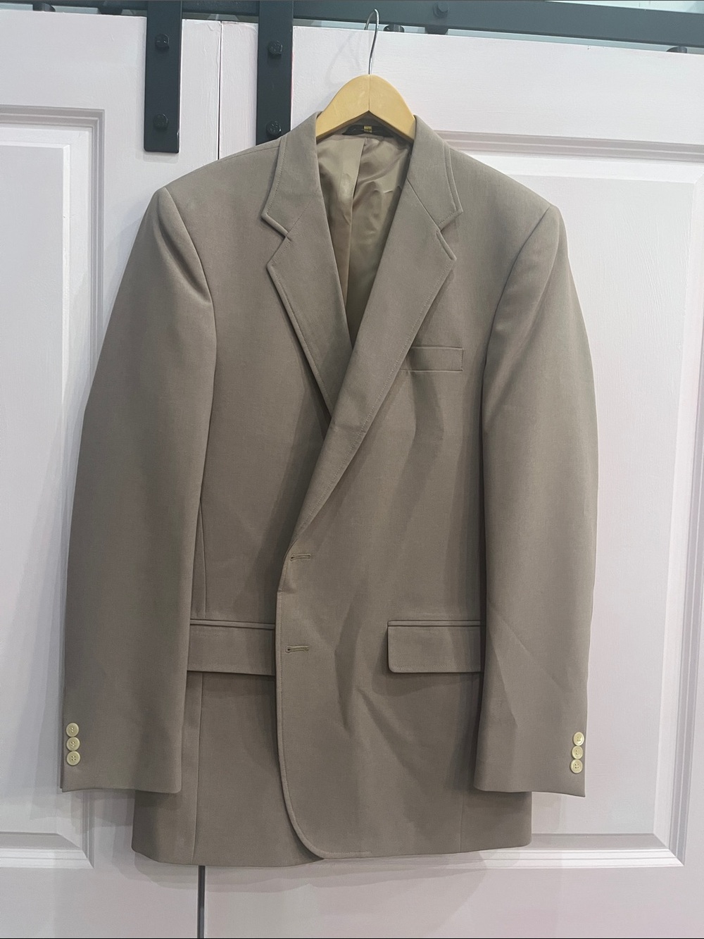 Haggar Men's Taupe Single-Breasted Blazer